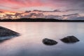 Colorful sunset in the archipelaco in Finland