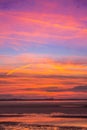 Colorful sunset beauty next to a lake