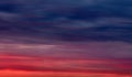 Colorful sunset with clouds in the evening. Abstract nature background. Dramatic and moody pink, purple and blue cloudy sunset sky Royalty Free Stock Photo