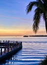 Sanibel Island Harbour pier sunset Florida Royalty Free Stock Photo