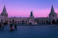 Colorful sunset at the Fisherman's Bastion, Budapest