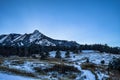 Colorful Sunset on the Flatirons in Boulder, Colorado Royalty Free Stock Photo