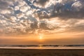 Colorful sunset on the Goa beach Royalty Free Stock Photo