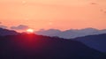 Colorful Sunset, Greek Mountain Range Royalty Free Stock Photo