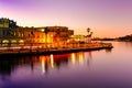 Colorful sunset in Old Havana with a view of the bay Royalty Free Stock Photo