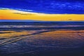 Colorful Sunset Horizon Ocean Canon Beach Oregon Royalty Free Stock Photo