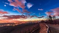 Colorful sunset in the italian vineyards Royalty Free Stock Photo