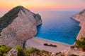 Colorful sunset landscape at Shipwreck beach, Zakynthos