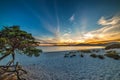 Colorful sunset in Maria Pia beach