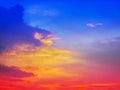 Colorful Sunset with multiple colors of sunlight after glow Royalty Free Stock Photo