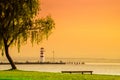 Colorful sunset at Neusiedl lake