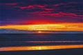 Colorful Sunset Ocean Canon Beach Oregon Royalty Free Stock Photo