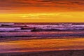 Colorful Sunset Ocean Canon Beach Oregon Royalty Free Stock Photo