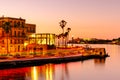 Colorful sunset in Old Havana with a view of the bay Royalty Free Stock Photo