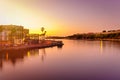 Colorful sunset in Old Havana with a view of the bay Royalty Free Stock Photo