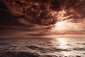 Beautiful sunset on the ocean sea Royalty Free Stock Photo