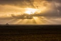 Colorful sunset over Icelandic landscape