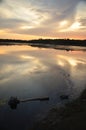 Sunset over lake