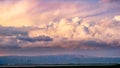 Colorful sunset over the marshes and mountains of south San Francisco bay area, California Royalty Free Stock Photo