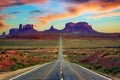 Colorful sunset over Monument Valley, Utah Royalty Free Stock Photo