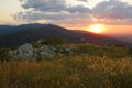 Colorful Sunset over the Mountain slope Royalty Free Stock Photo