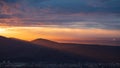 Colorful sunset over the murg valley with view to the rhine plain Royalty Free Stock Photo