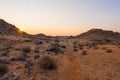 Colorful sunset over the Namib desert Royalty Free Stock Photo