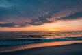 Colorful sunset over the Pacific Ocean, at Windansea Beach, in La Jolla, San Diego, California Royalty Free Stock Photo