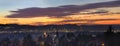 Colorful Sunset Over Portland Oregon Cityscape Panorama Royalty Free Stock Photo