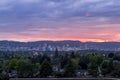 Colorful sunset over Portland, Oregon after a thunderstorm in the Pacific Northwest Royalty Free Stock Photo