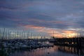 Colorful sunset over the sea in the port of Torrivieja in Spain Royalty Free Stock Photo