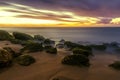 Colorful Sunset over Sea Shore Royalty Free Stock Photo