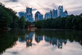 Colorful sunset over the skyline mid town Atlanta Royalty Free Stock Photo