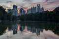 Colorful sunset over the skyline mid town Atlanta Royalty Free Stock Photo