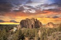 Colorful Sunset Over Smith Rock State Park Royalty Free Stock Photo