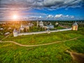 Colorful sunset over Spaso-Prilutsky monastery in Vologda Region