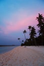 Colorful sunset over beach in Maldives Royalty Free Stock Photo