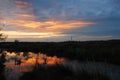 Sunset reflection in danube delta,romania