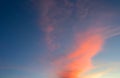 Colorful Sunset. Real amazing panoramic sunrise or sunset sky with gentle colorful clouds. Beautiful sunrise background Royalty Free Stock Photo