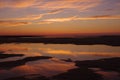 Reflected Sunset over tidal pools