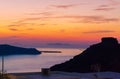 Colorful sunset skies over Santorini Caldera Cyclades Greece Royalty Free Stock Photo