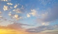 Colorful sunset with sky, cloud and sun light. Atmosphere horizon cloudscape skyline Royalty Free Stock Photo