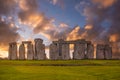 Colorful sunset at Stonehenge in England Royalty Free Stock Photo