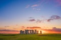 Colorful sunset at Stonehenge in England Royalty Free Stock Photo