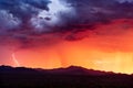 Colorful sunset storm with dramatic clouds and sky
