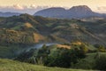 Colorful sunset with summer landscape,Transylvania,Romania