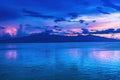 Colorful Sunset Tahiti Island Blue Water Moorea Royalty Free Stock Photo