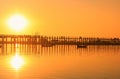 Colorful sunset at U Bein Bridge, Amarapura, Myanmar