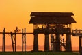 Colorful sunset at U Bein Bridge, Amarapura, Myanmar