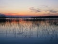 Colorful sunset in Ulubat Lake. Royalty Free Stock Photo